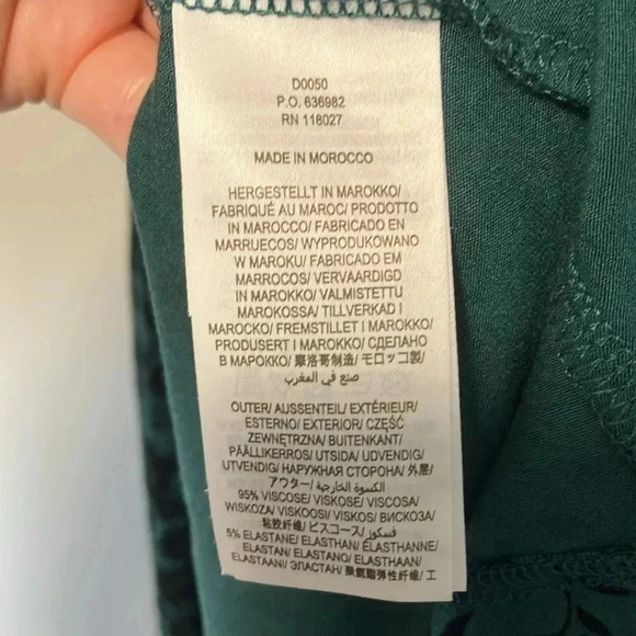 Boden green black  floral v neck long sleeve maxi dress with belt - Picture 4 of 5